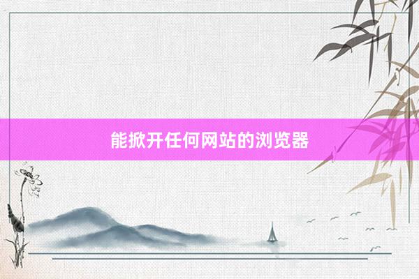 能掀开任何网站的浏览器